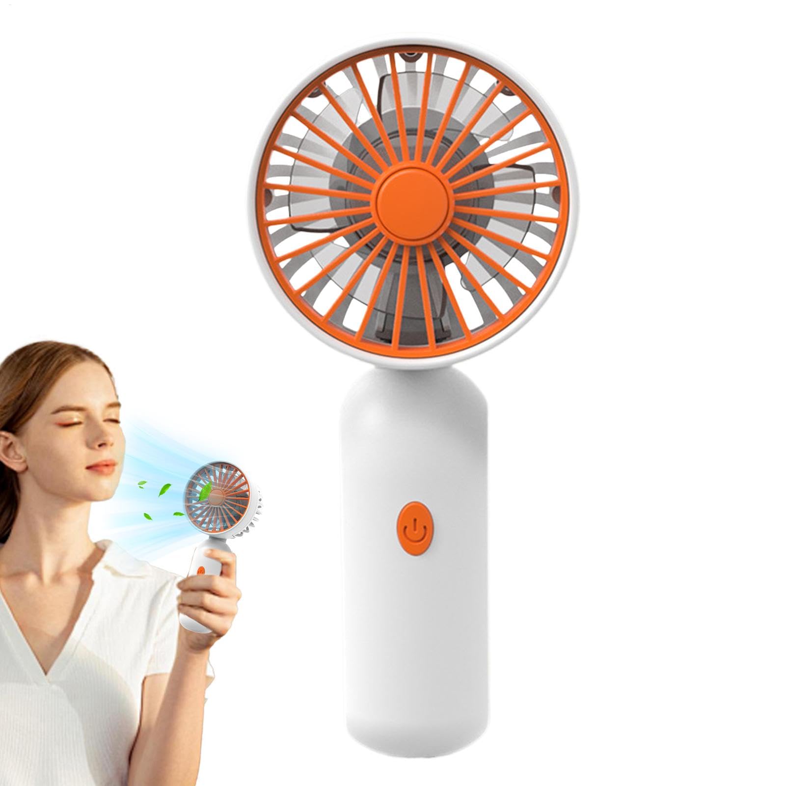 Handheld Fan, USB Portable Cooling Fan with 3-Speeds, Rechargeable Handheld, Foldable Desk and Hand, USB Wind Powerful Small For Travel, Silent and Lightweight for Kids and Adults