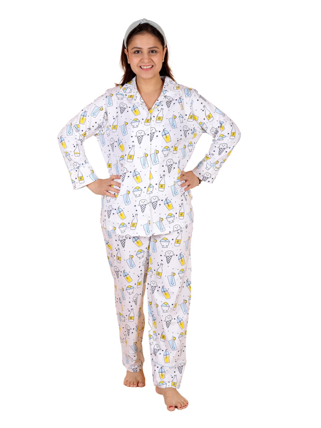 the mom store Womens Pajama Set Comfortable Sleepwear Includes Shirt & Pant-picture-54