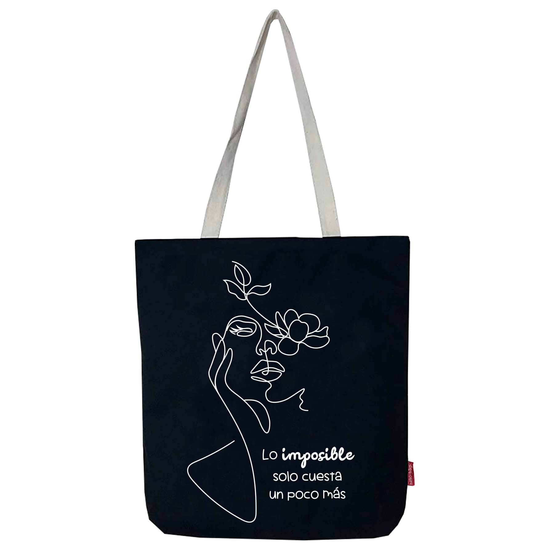 hello-bagsBolso Totebag. Exterior: Algodón 100%. Con cremallera, forro y bolsillo interior. Incluye bonito sobre kraft de regalo. Modelo LO IMPOSIBLE. Medidas: 37 * 38 cm.