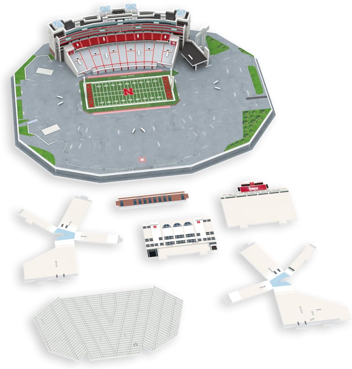 Pro-Lion 3D Jigsaw Puzzle of Nebraska Memorial Stadium – 162 Pieces | Nebraska Huskers College Football Model | NCAA Football Stadium Building Kit | Creative Gift for Men, Boys & Kids Aged 8+