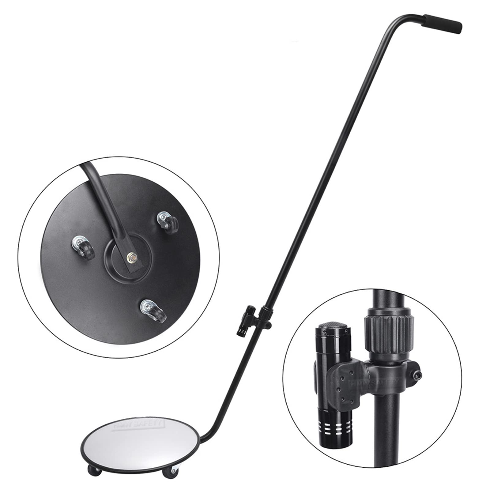 Specchietti per ispezione Veicoli, Specchietti per ispezione Veicoli, Specchietti di Sicurezza con Manici telescopici Regolabili, Ruote e luci a LED, Attrezzature per ispezione