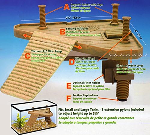 Floating Turtle Pier Rectangular Terrapin Dock Frogs Reptile Ramp Platform 18.5cm