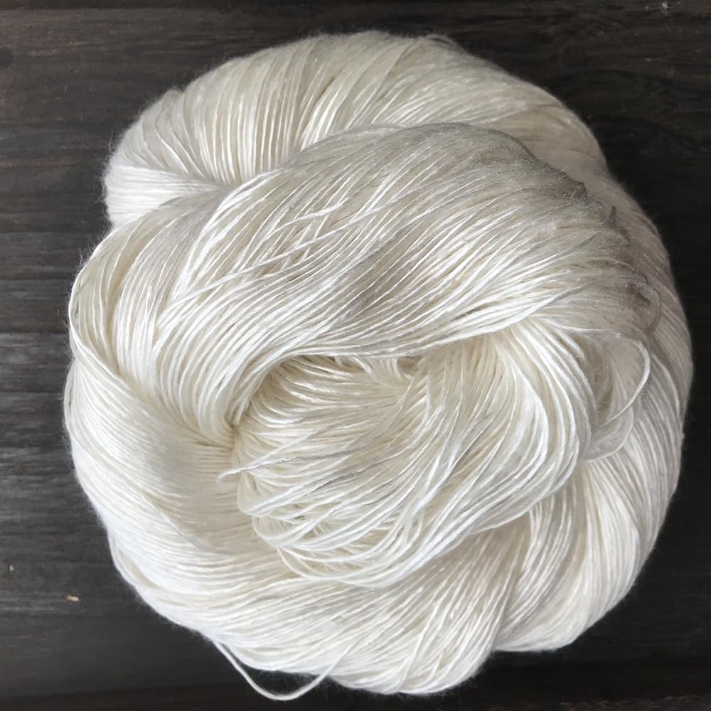 Fil De Soie Très Fine 100g Blanc Brillant - 2/80nm, Qualité Italie, Idéal Tricot Crochet