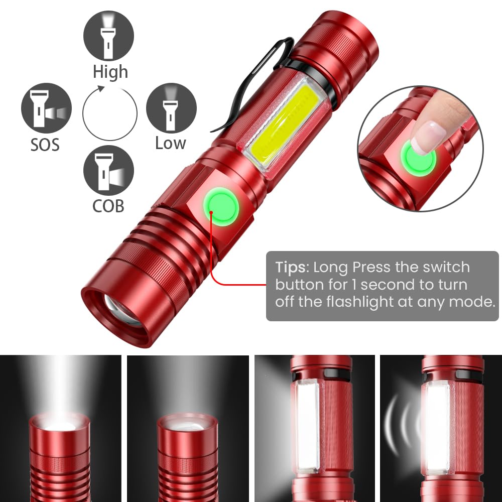 Torce ricaricabili, torcia a led (confezione da 2)