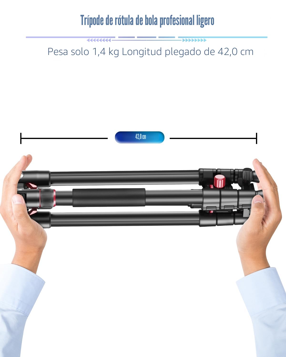 CAMBOFOTO Trípode para Cámara y Móvil 173 cm con Monopié y Rótula 360 | Trípode profesional con clip para tablet, carga 6 kg, placa rápida 1/4, bolsa de transporte incluida, ideal viaje y vídeo