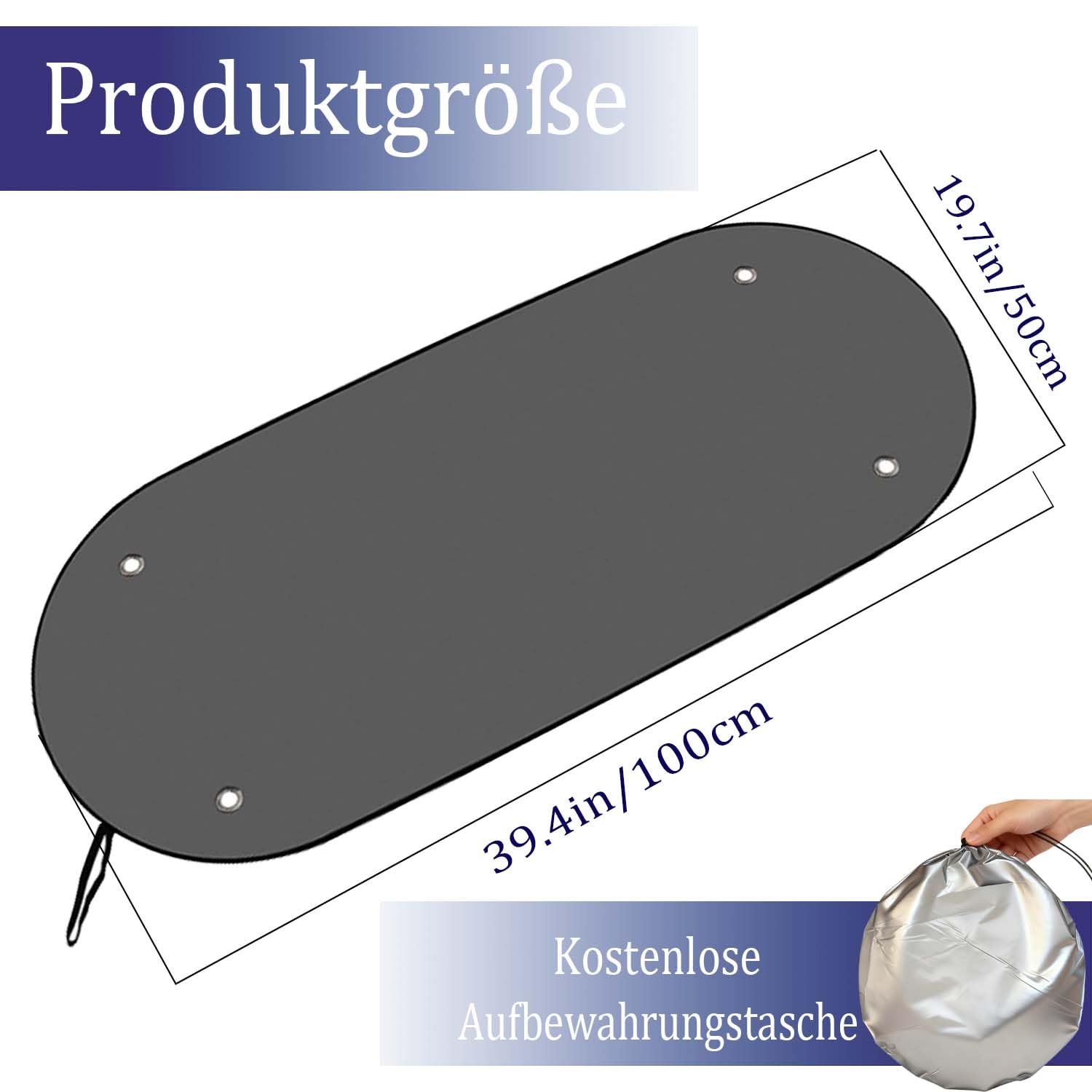 Parasole Auto per Lunotto Posteriore, 100x50 cm, Protezione UV, Nero