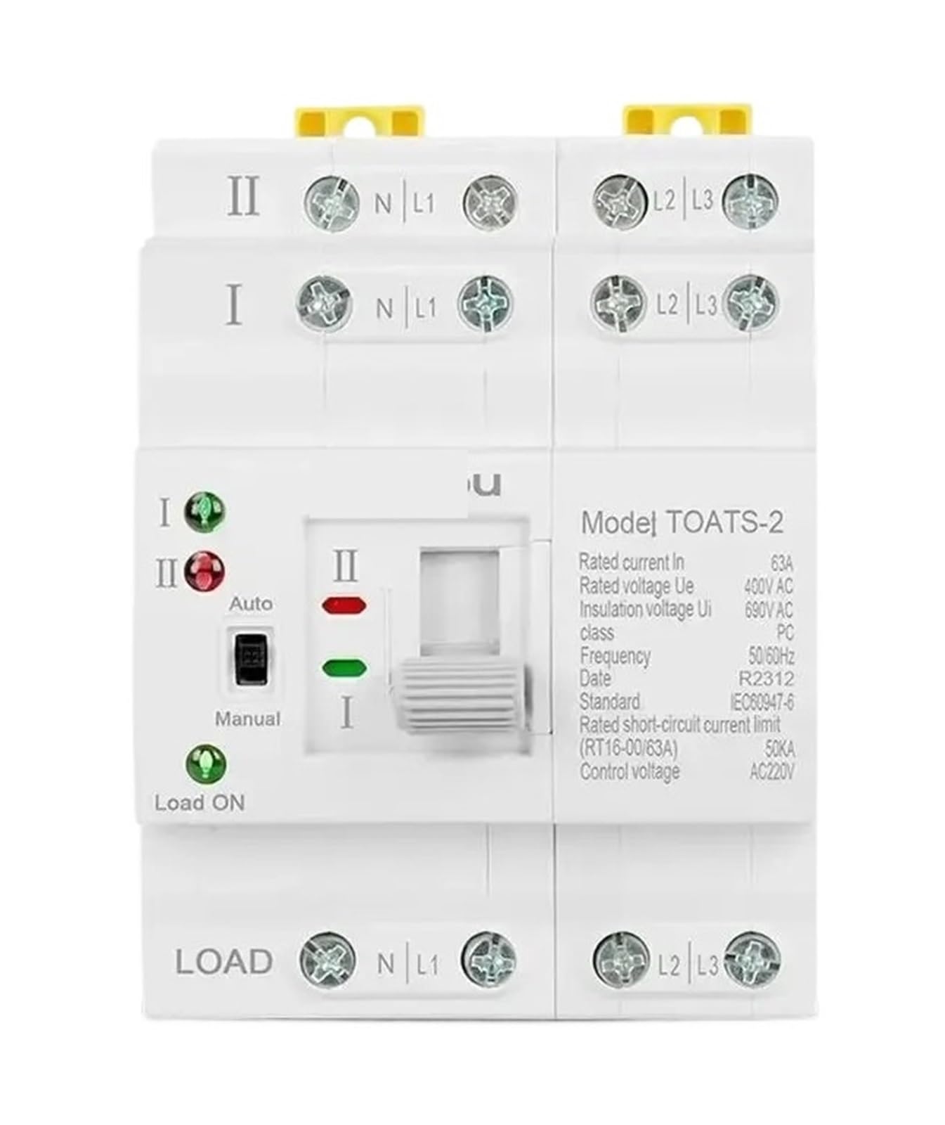 Interruttore di trasferimento automatico a doppia alimentazione ATS Rail 2P 4P Interruttori selettori elettrici Alimentazione ininterrotta 110 V 220 V 63 A