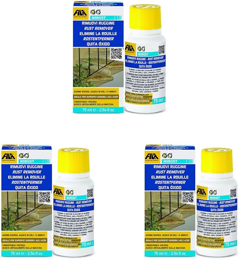 Row NO RUST Stain Remover Rust, Eliminates Rust from Marble, Granite, Stoneware, Baked and Cement (Packaging may vary) (Pack of 3)