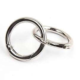 JWBIZ 20pcs Trigger Spring O Rings Round Carabiner Clip Snap for Keyrings Buckle, Bags,Purses (Silver, 3/4 inch)