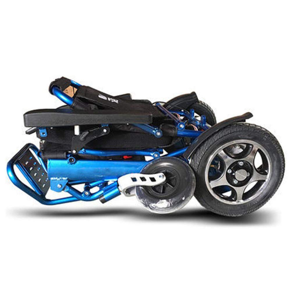Sedia a rotelle Pieghevole Portatile, Sedia a rotelle per disabili Seniors per Auto Sedia a rotelle elettrica Sedia a rotelle Pieghevole in Alluminio Leggera, Blu