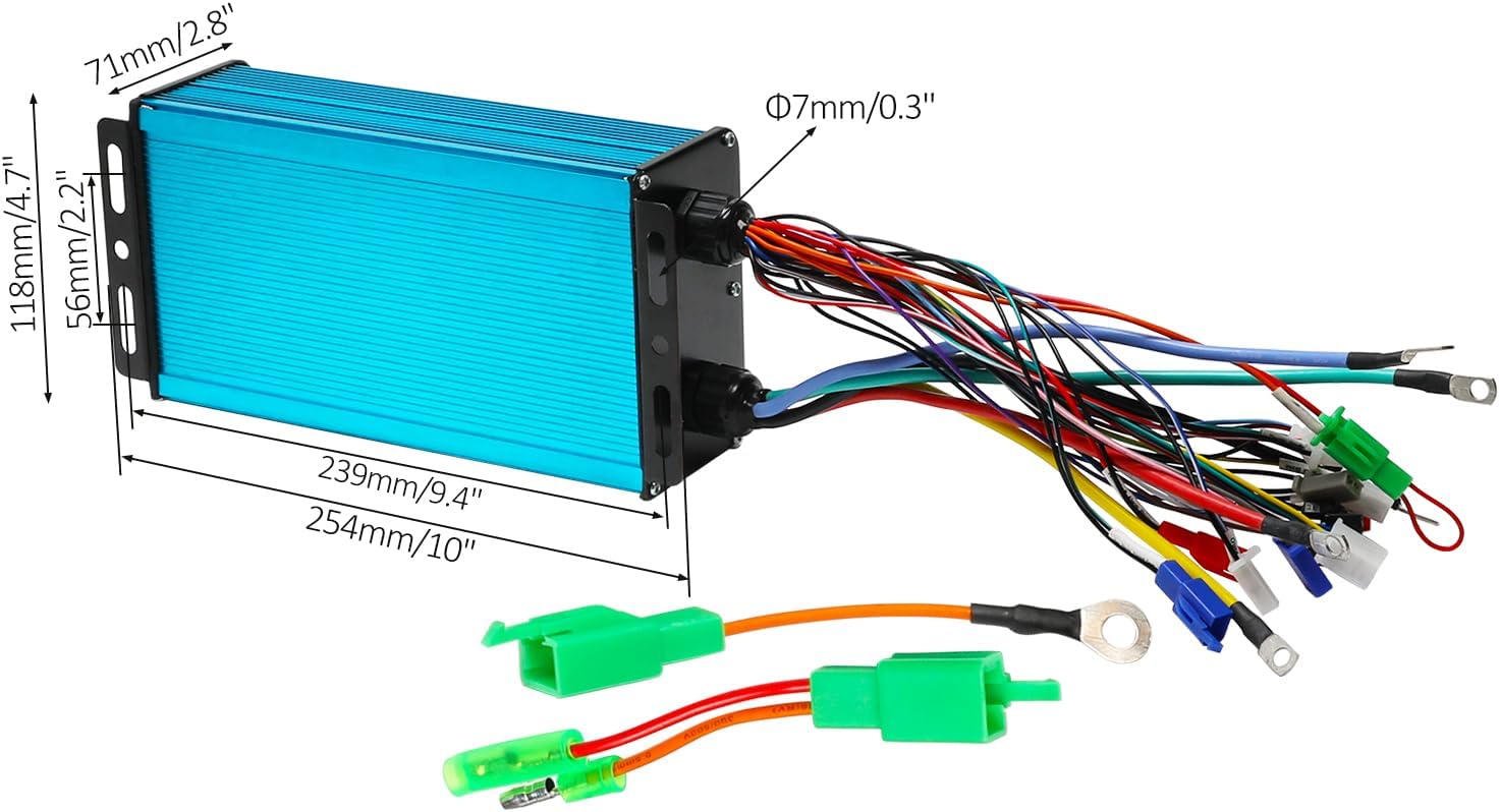 36V 48V 60V 72V Brushless DC Motor Speed Controller with LCD Display, Key Lock & Twist Throttle, 2500W–5000W Electric Scooter Controller for Go Kart ATV UTV Golf Cart Buggy Quad Lawn Mower 4 Wheeler