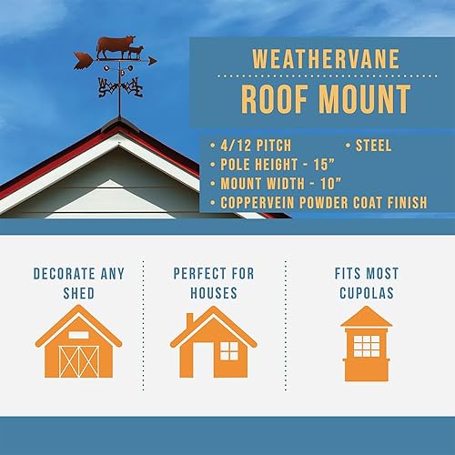 Miniatura 6 de SWEN Products Solo flecha superior intercambiable con veleta de vaca y ternero