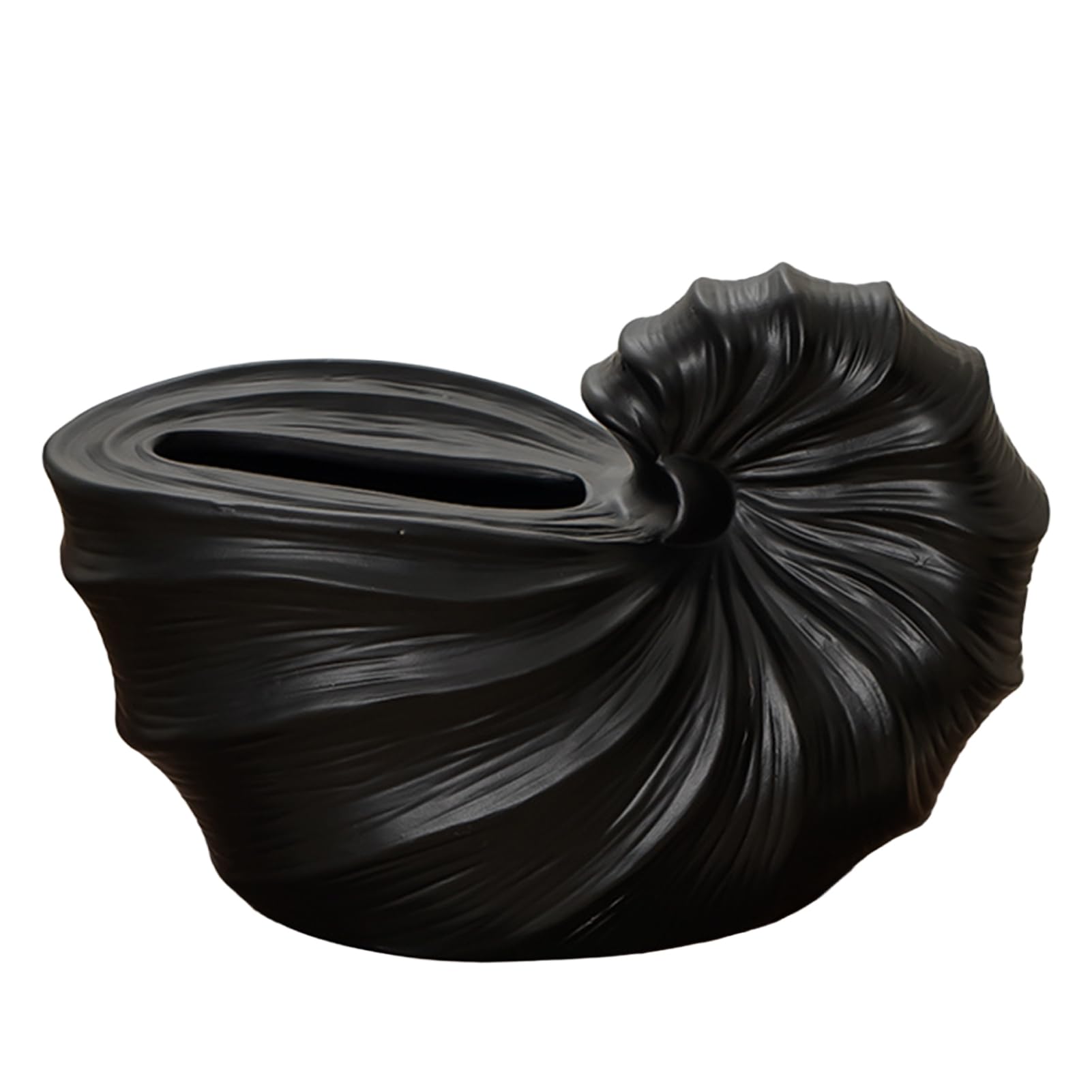 Glifora Ceramics Tissue Box with Spiral Conch Surface Design - Matte Glaze, Stain-Resistant, Simple Style Towel Dispenser for Bathroom, Living Room and Desktop