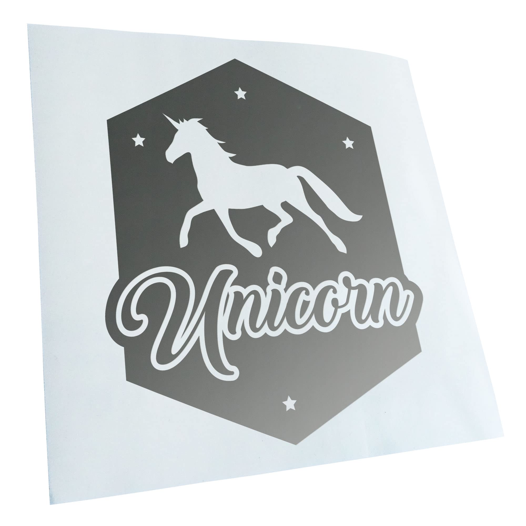 Kiwistar - Car Sticker - Silver - 40 x 33 cm - Unicorn Rainbow Sticker - Rear Window Car Sticker Weatherproof for Car Truck Moped Truck - Sticker Exterior Self-Adhesive Tuning Accessories for