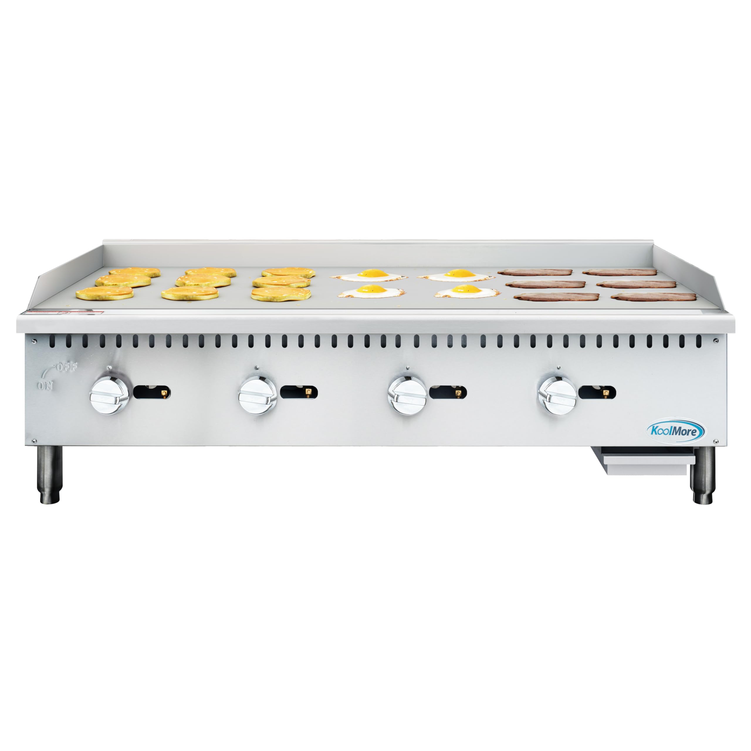 KoolMore 48 in. Natural Gas 4- Burner Griddle with 90,000 BTU in Stainless-Steel, ETL Listed (KM-GG4-48M)
