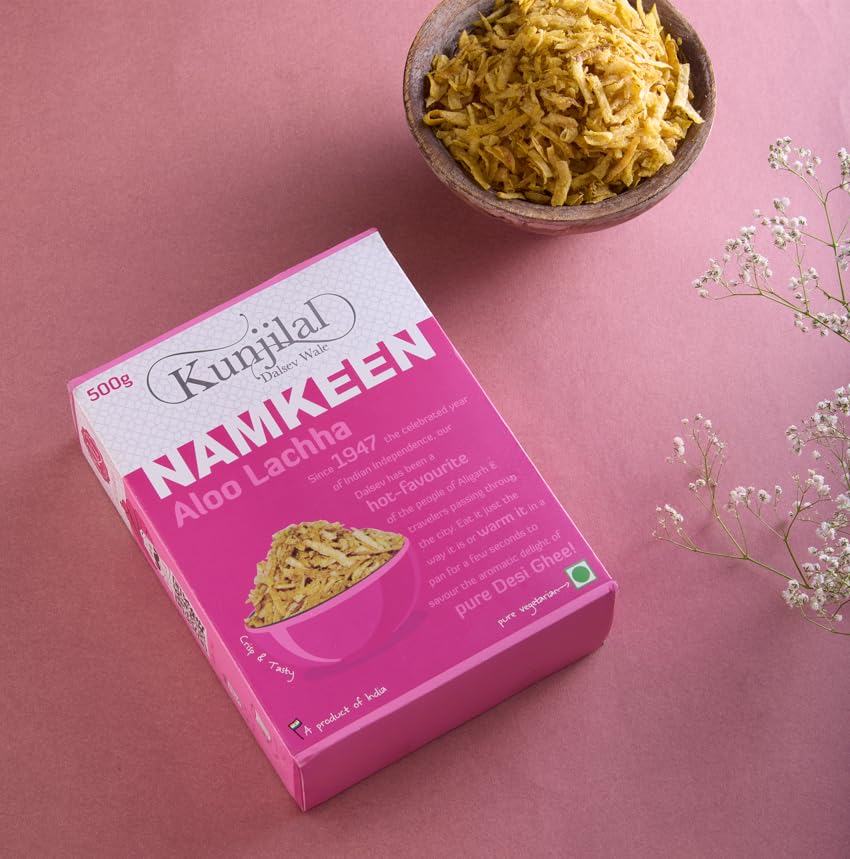 Image of KUNJILAL AALOO LACHHA | Indian Tea-Time Namkeen | 500 gram