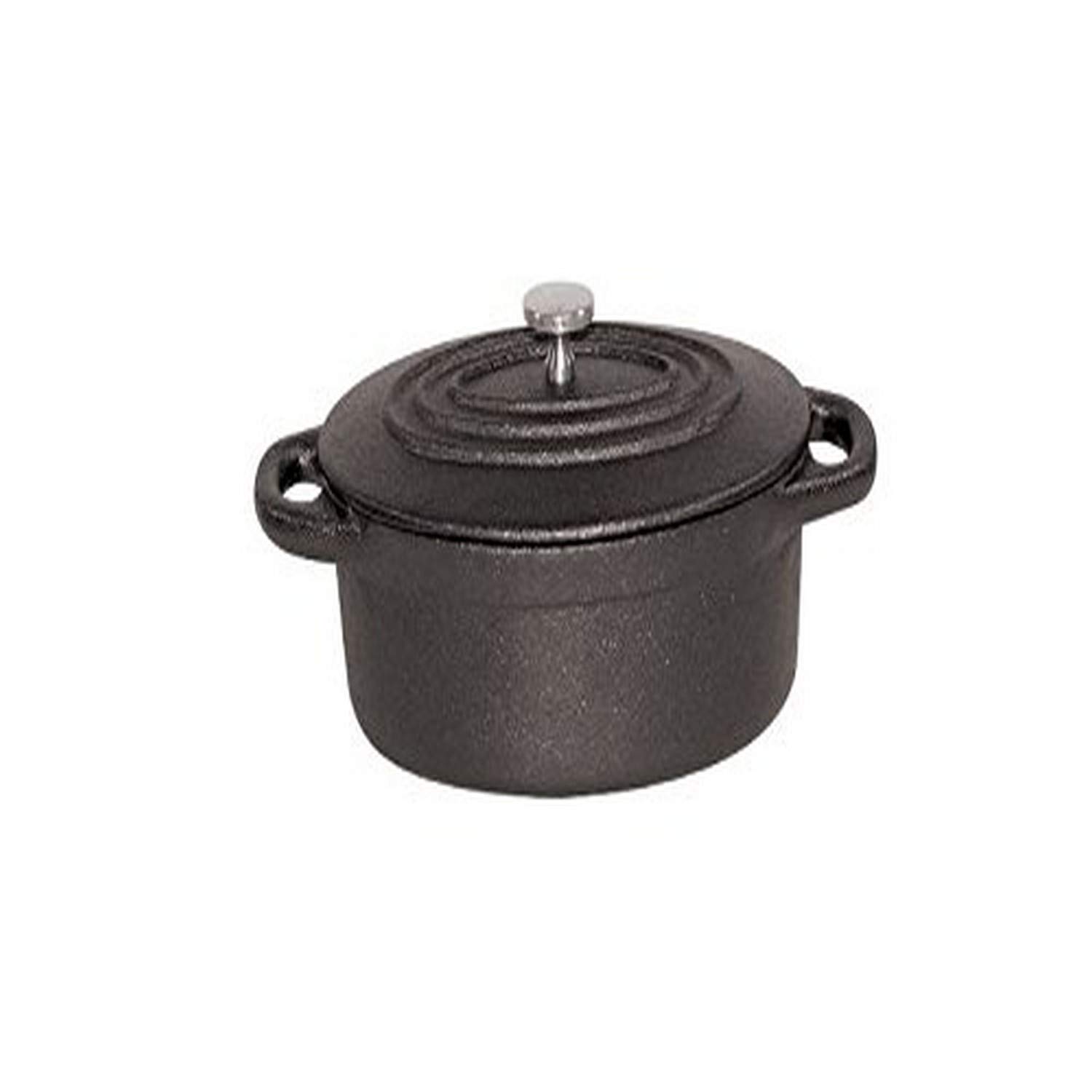World Cuisine 0.42-Quart Oval Cast-Iron Casserole, Black