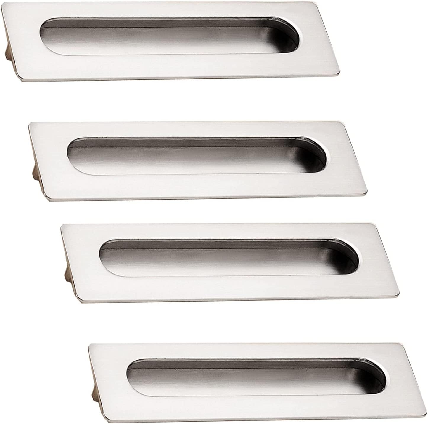 Ginton Onecolor Recessed Handle,Embedded Handle,Hidden Door Handles,Recessed Furniture Handle Concealed Embedded Flush Sliding Door Pull Handles Hidden Pull Handle Silver 4 Pcs (Hole Distance 64Mm) ( Color :