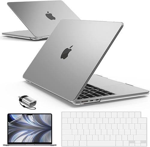 IBENZER Compatible con la nueva funda para MacBook Air 2024 2023 de 15 pulgadas M3 A3114 M2 A2941, carcasa rígida, cubierta de teclado, película de
