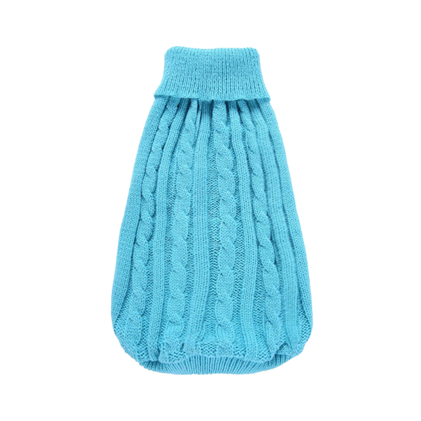 Pet Dog Cat Knitted Jumper Winter Warm Sweater Puppy Coat Jacket Clothes Costume Pet Clothes for Large Dogs Female (Sky Blue, S)