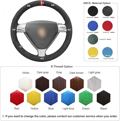 Miniatura 4 de MEWANT Funda para volante de automóvil Athsuede con costura a mano para Porsche 911 (997), Boxster (987), Caimán (987), sin abultamiento