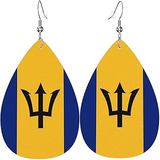 Country Flag Teardrop Earrings For Women Lightweight Leather Dangle Earrings Patriotic Jewelry Gifts