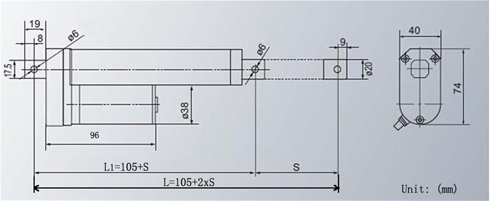 PYouo-actionneur linéaire Actionneur linéaire Haute Vitesse de téléviseur, actionneur linéaire électrique 12V / 24V 100mm / Course de 4 Pouces, 900n / 198 lbs