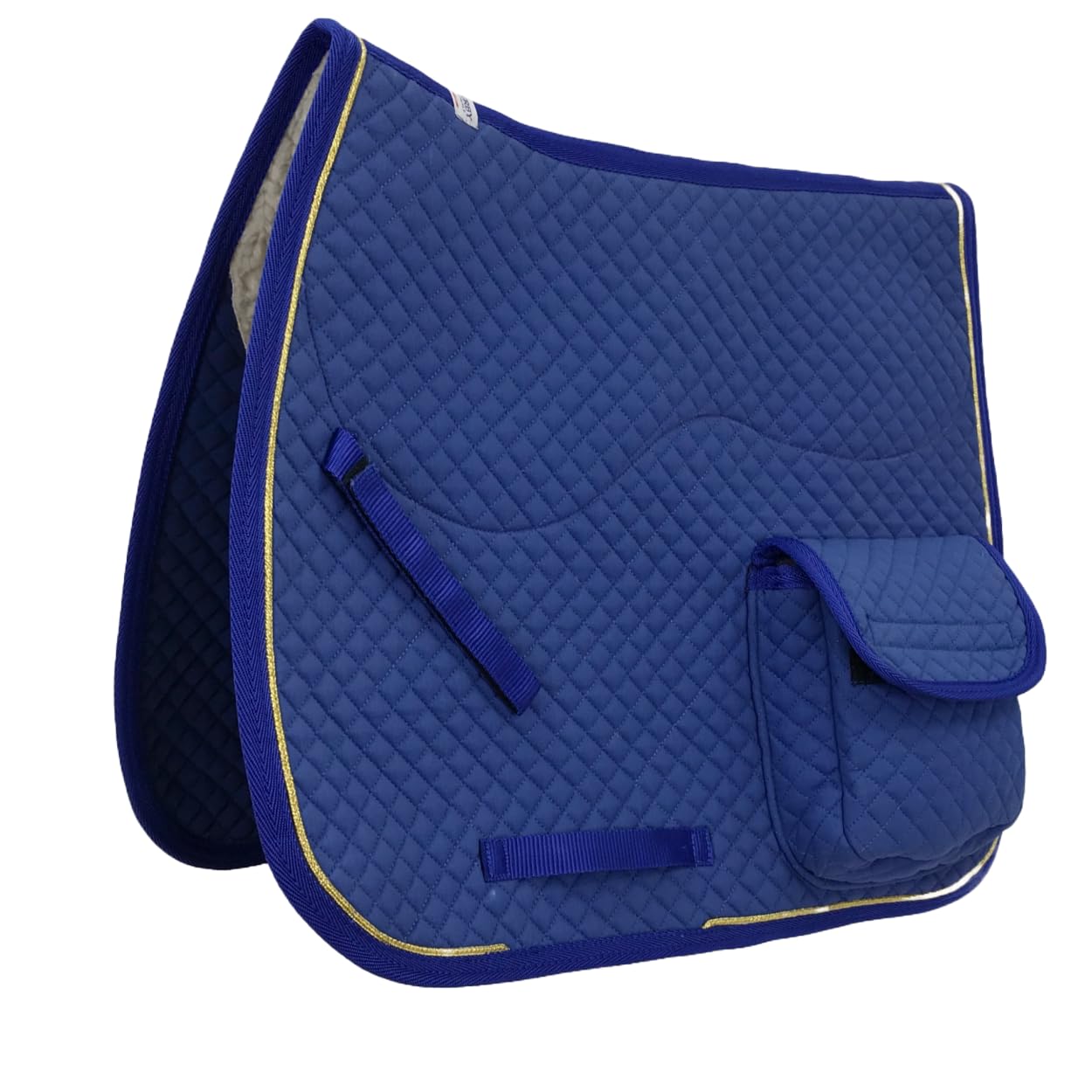 Derby Originals Dressage Saddle Pad with Pockets and Half Fleece Padding, Blue