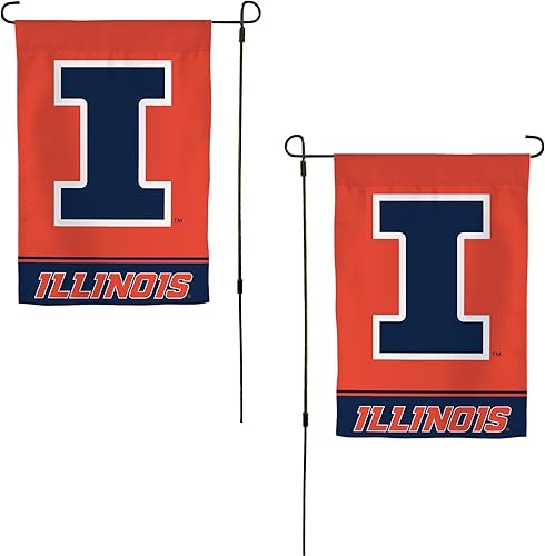 Desert Cactus Bandera de jardín de la Universidad de Illinois UI  19 x 12 pulgadas, bandera de Illinois Illini, para exhibición al aire libre y