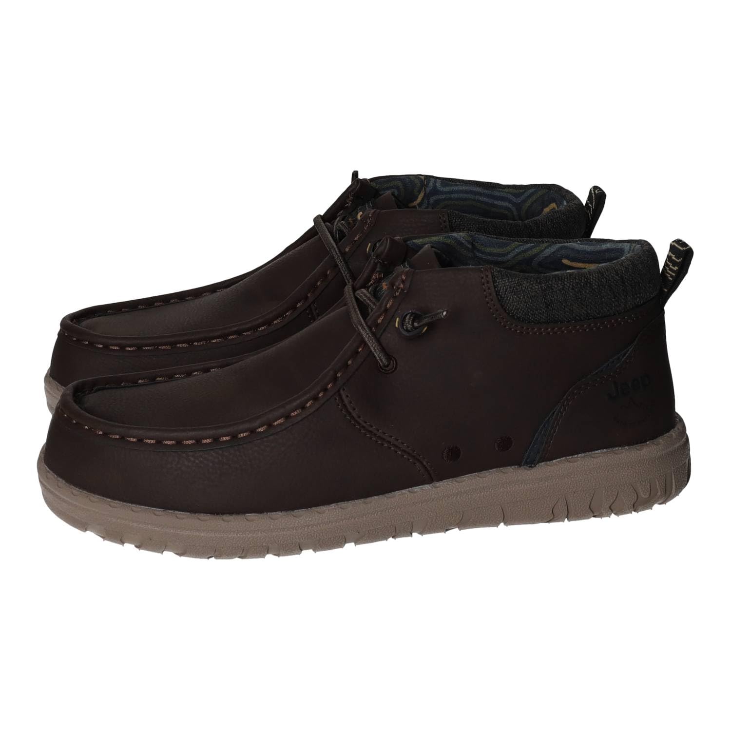 Jeep JM52112A Botines Casuales Hombre Jeep marrón con Suela Beige Antideslizante y Ajuste con Cordones Hombre Botas-Botines