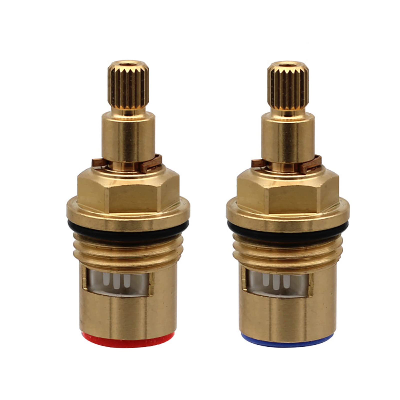 Replacement Faucet Valve, Brass Ceramic Disc Cartridges Insert Quarter Turn 1/2" Tap Valves