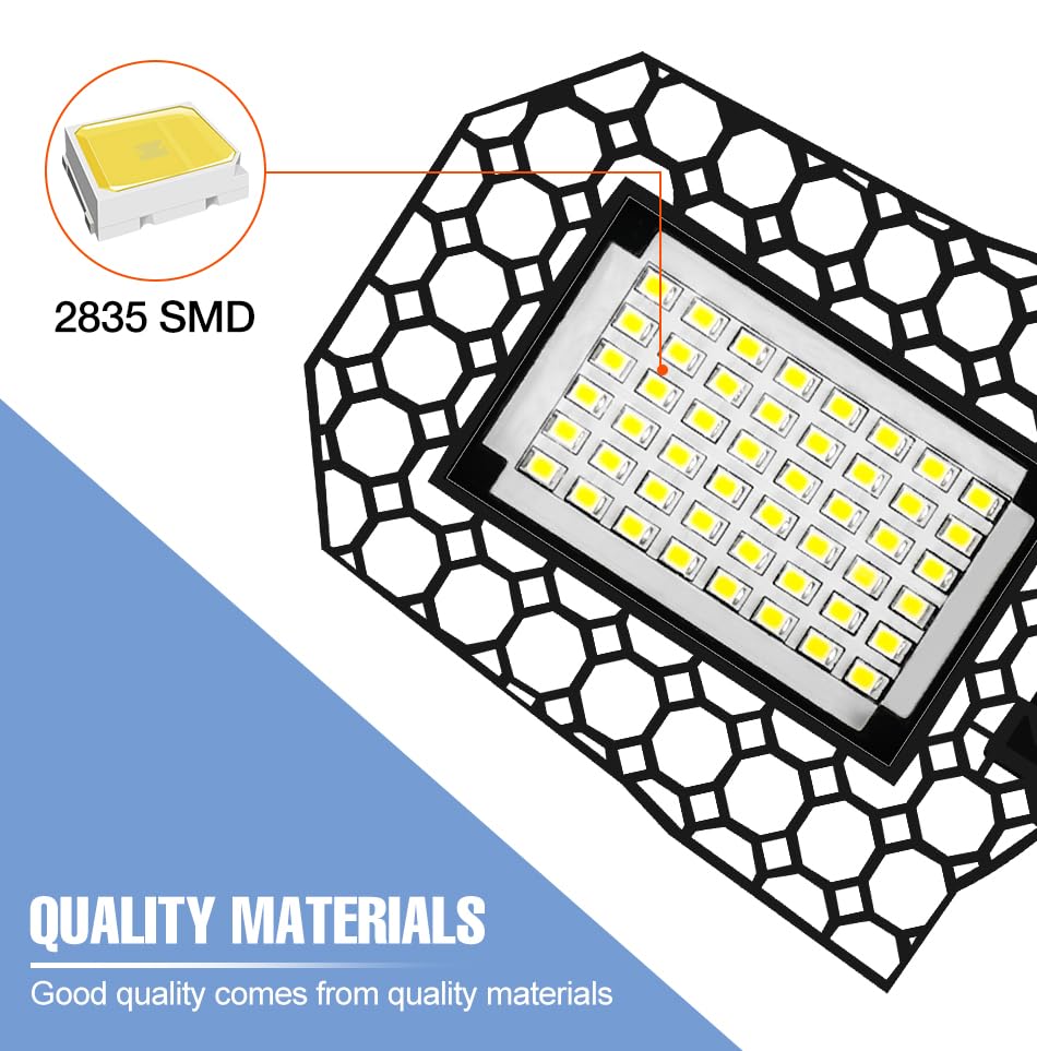 150W LED Deformable Garage Lamp E27 Adjustable Panels Parking Lot Workshop Lights 100-277V Storehouse Commercial street Large Area — view 8