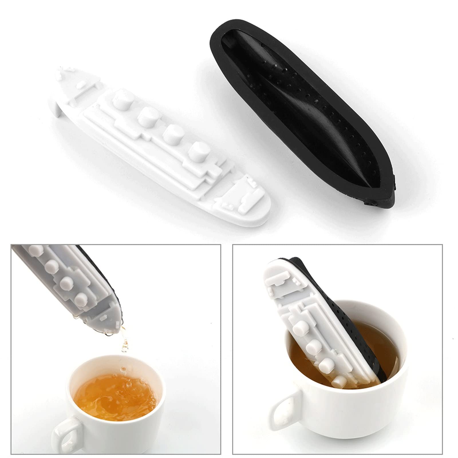 Colador de té con forma de barco, difusor creativo, bolsa de té, filtro de hierbas, juego de té de silicona