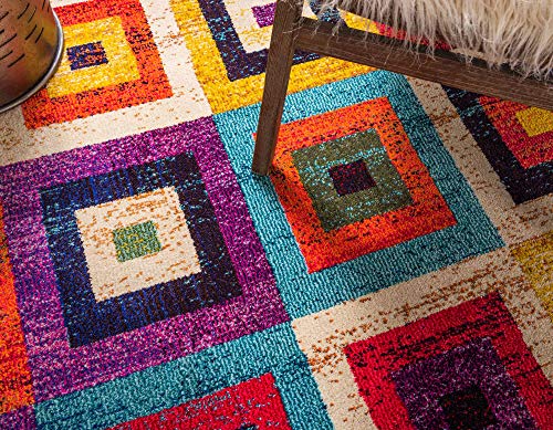 Tapete rectangular Unique Loom 5'1" x 8' multi beige miniatura 5
