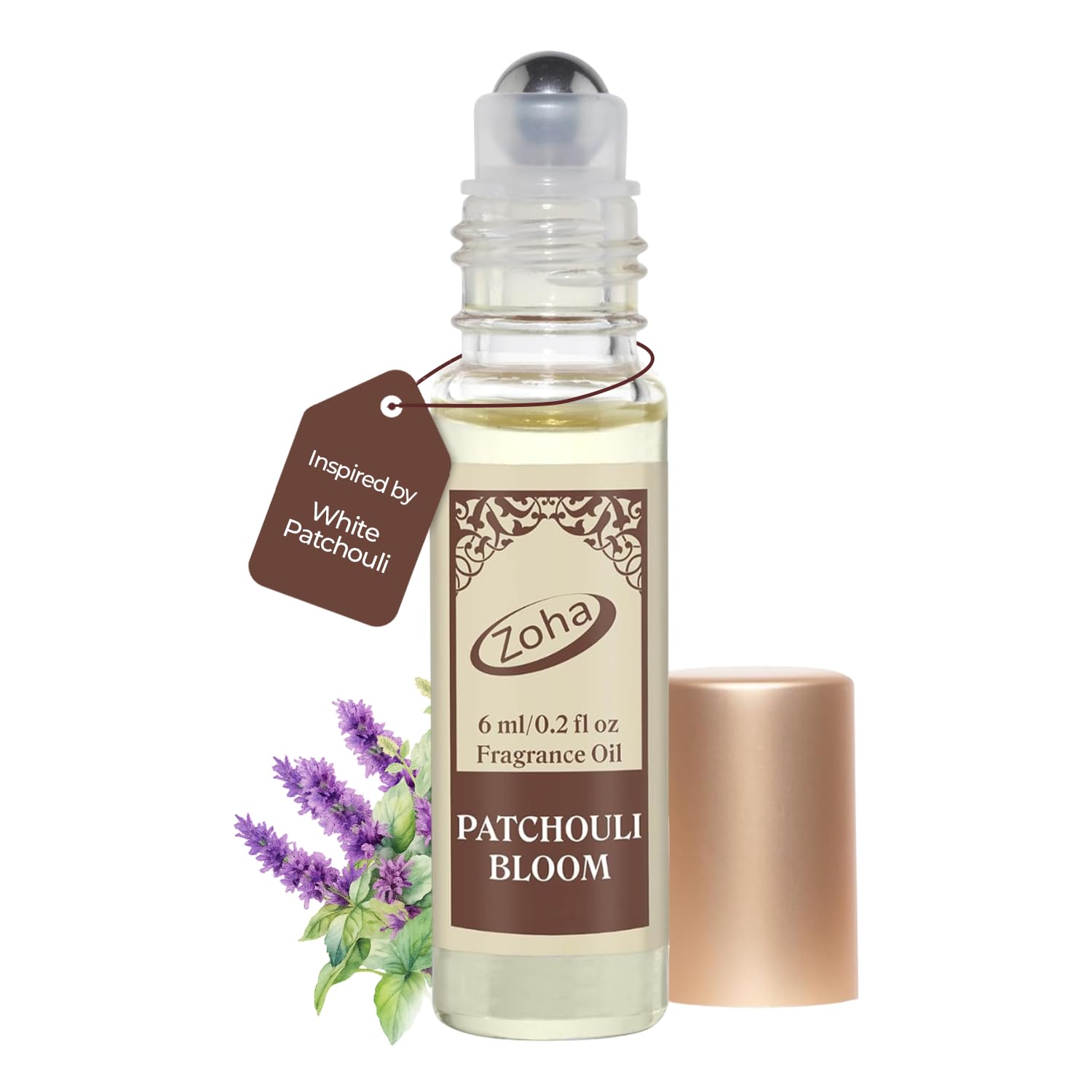 Patchouli Bloom Perfume for Women and Men | Impression of Tom-Ford White-Patchouli | Alcohol-free Fragrance | 6ml Roller