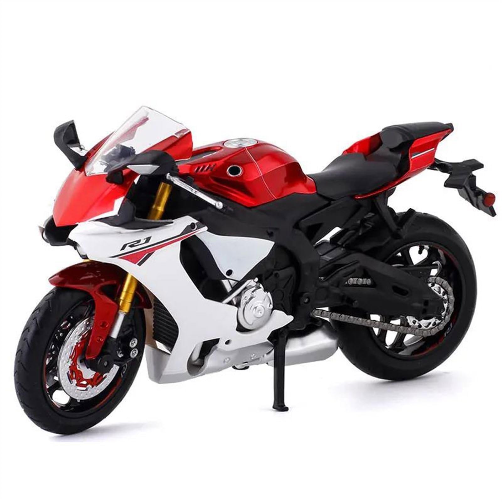 SEYXF Motorbike Toy Motorcycle Simulation Diecast Model Collection Gift 1:12 for Y-AMAHA YZF-R1(Black- Silver)