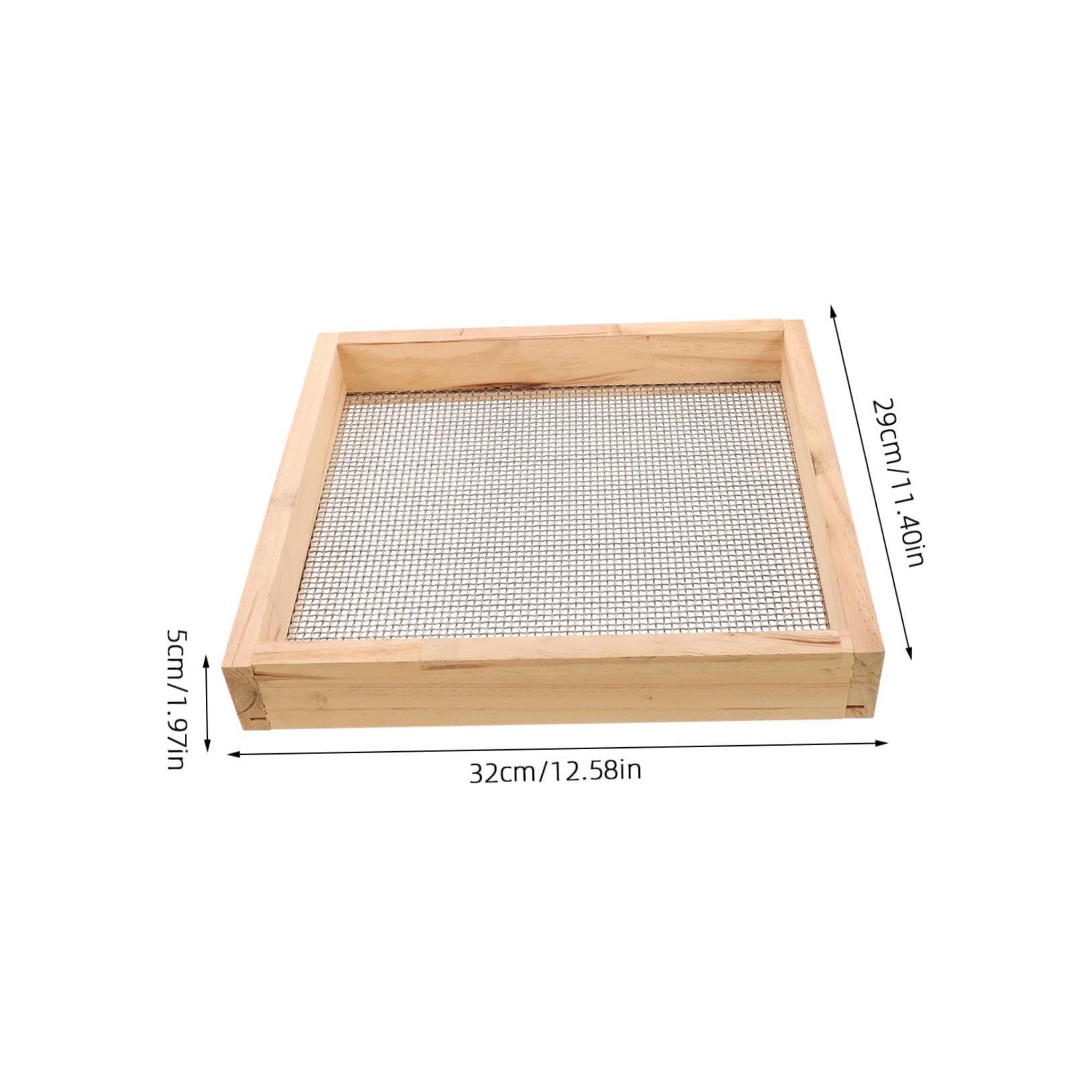 Milisten Tamis à Terre pour Jardin Acier Inoxydable avec Maille Bois pour Cailloux Terre Et Compost Outil De Jardinage