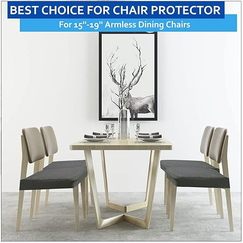Miniatura 2 de BUYUE - Fundas elásticas para sillas de comedor o sillas de tela jacquard, ajustables, de fácil instalación, protección para sillas tapizadas sin
