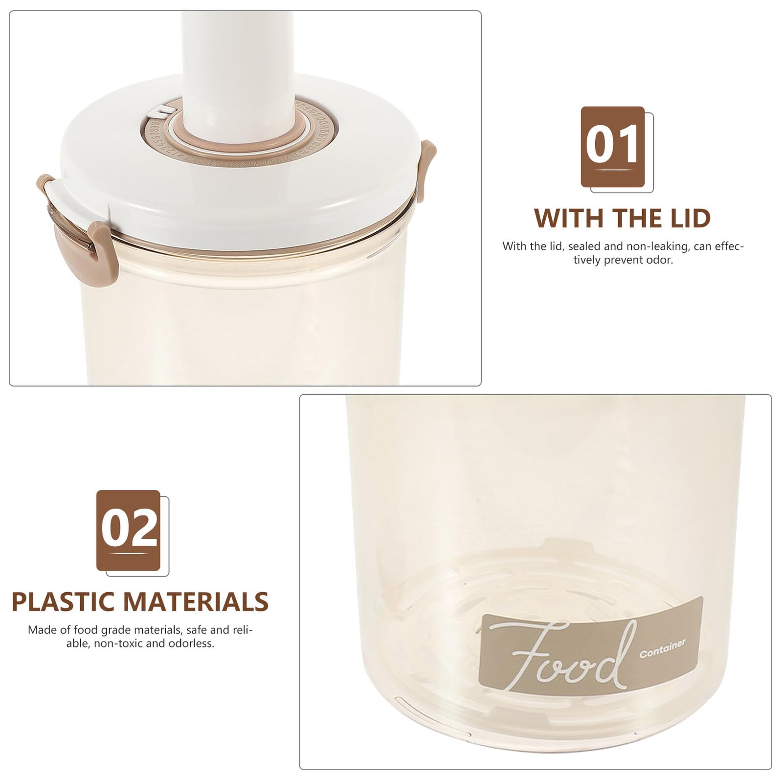 Contenitore Sottovuoto per Alimenti 1, 45l Beige in Plastico
