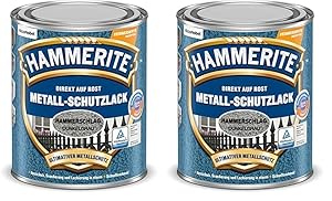 Hammerite Metallschutzlack Hammerschlag Dunkelgrau (2er Pack)
