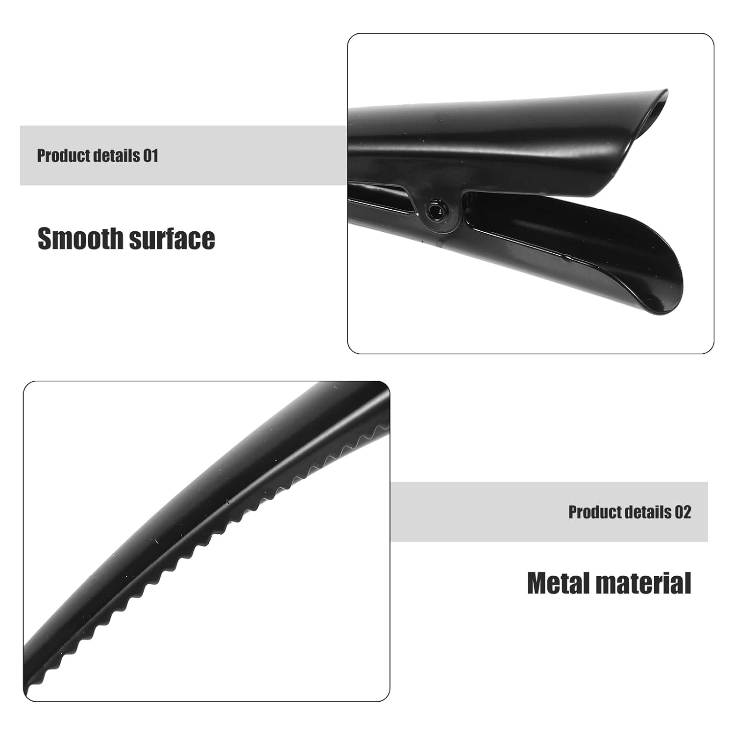 Uonlytech 3PCS Alligator Hair Clips, Metal Hair Clips for Styling, Non-Slip with Teeth Hair Accessories for Women Girl (Black) - Image 4