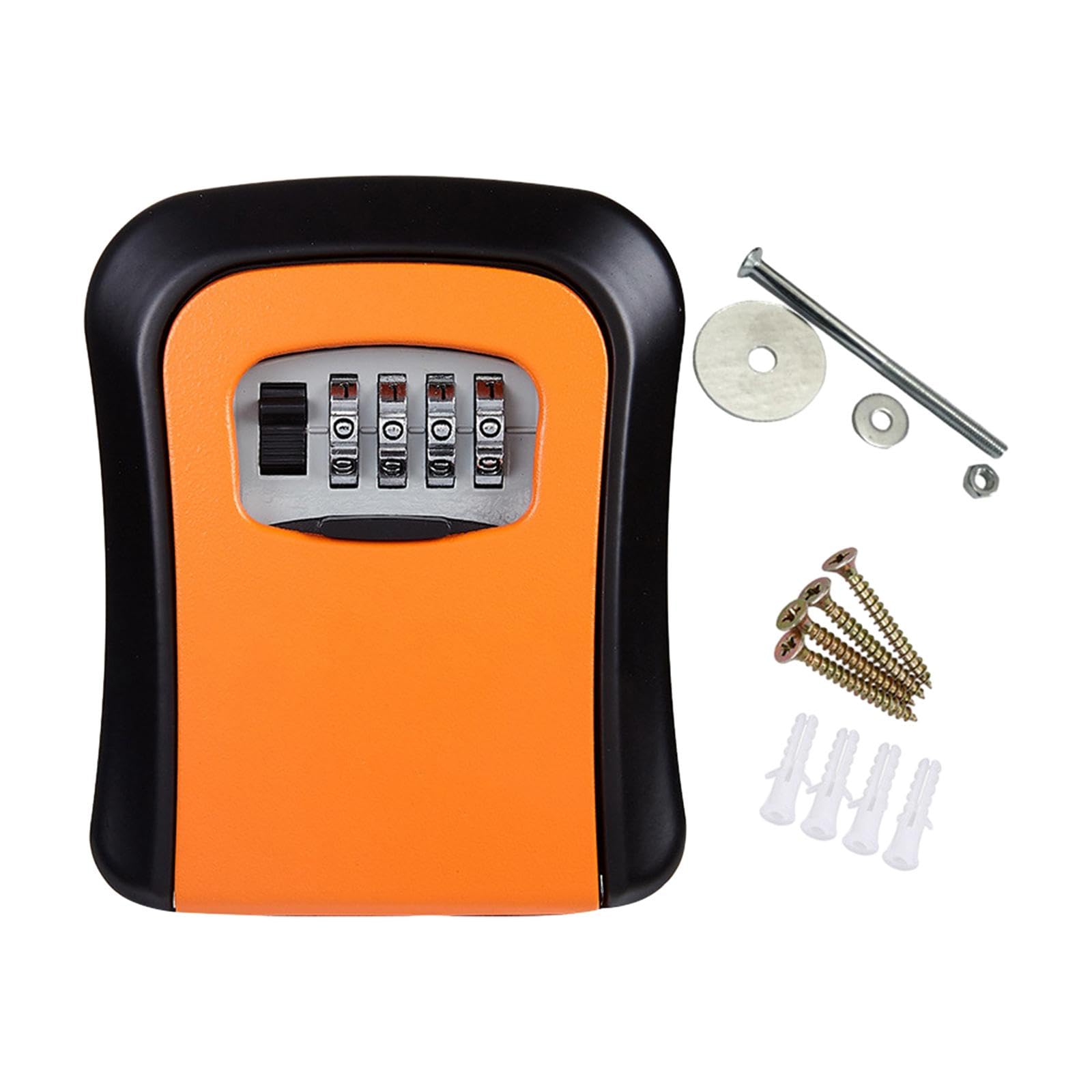 ATORSE™ Key Lock Box Portable Resettable Key Storage Box For Office Outdoor Realtors Orange-image-29