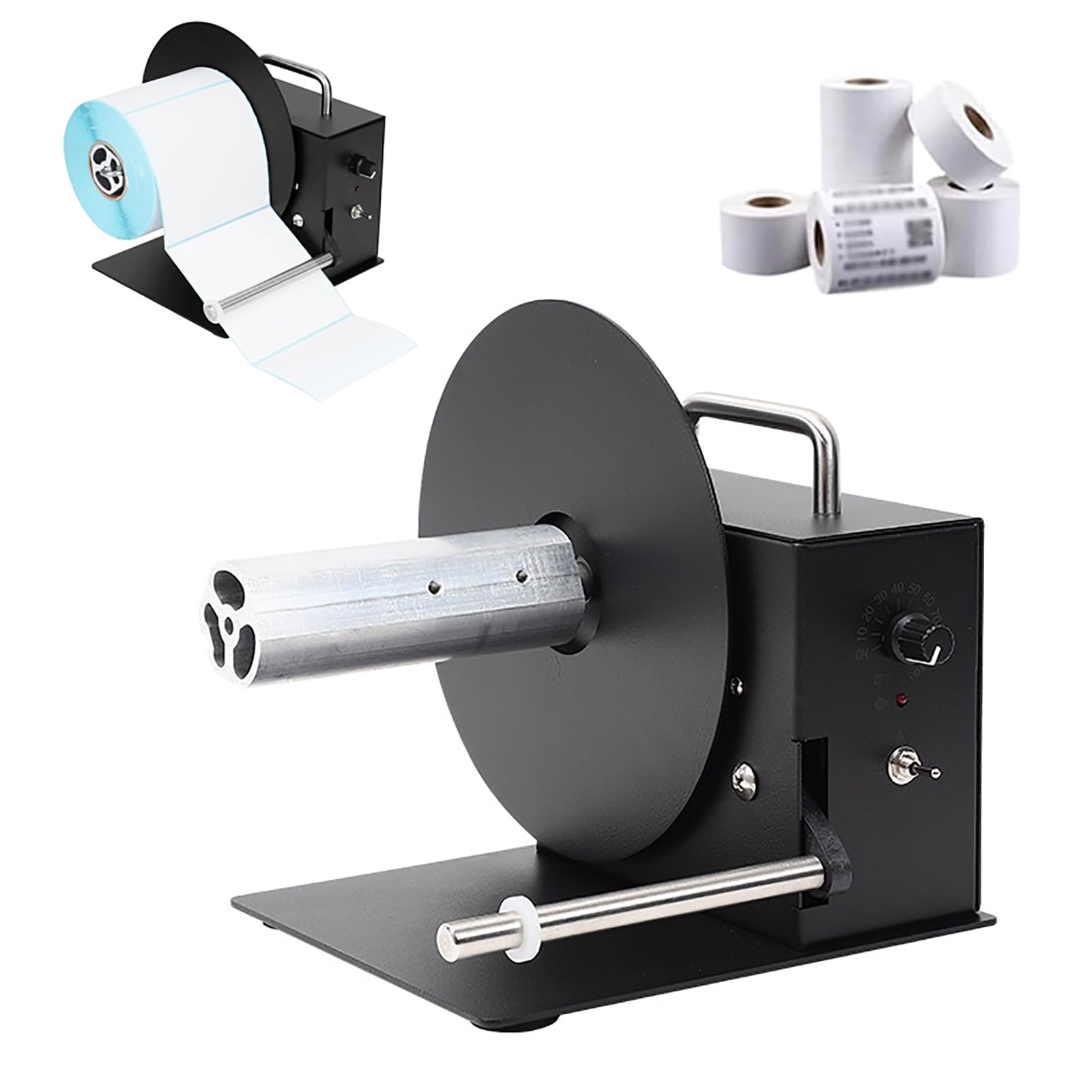 LHQYA Bidirectional Label Rewinding Machine, Automatic Label Rewinder, Core Range 38/76mm /automatic Synchronization/forward and Reverse/adjustable Speed, for Clothing Logistics