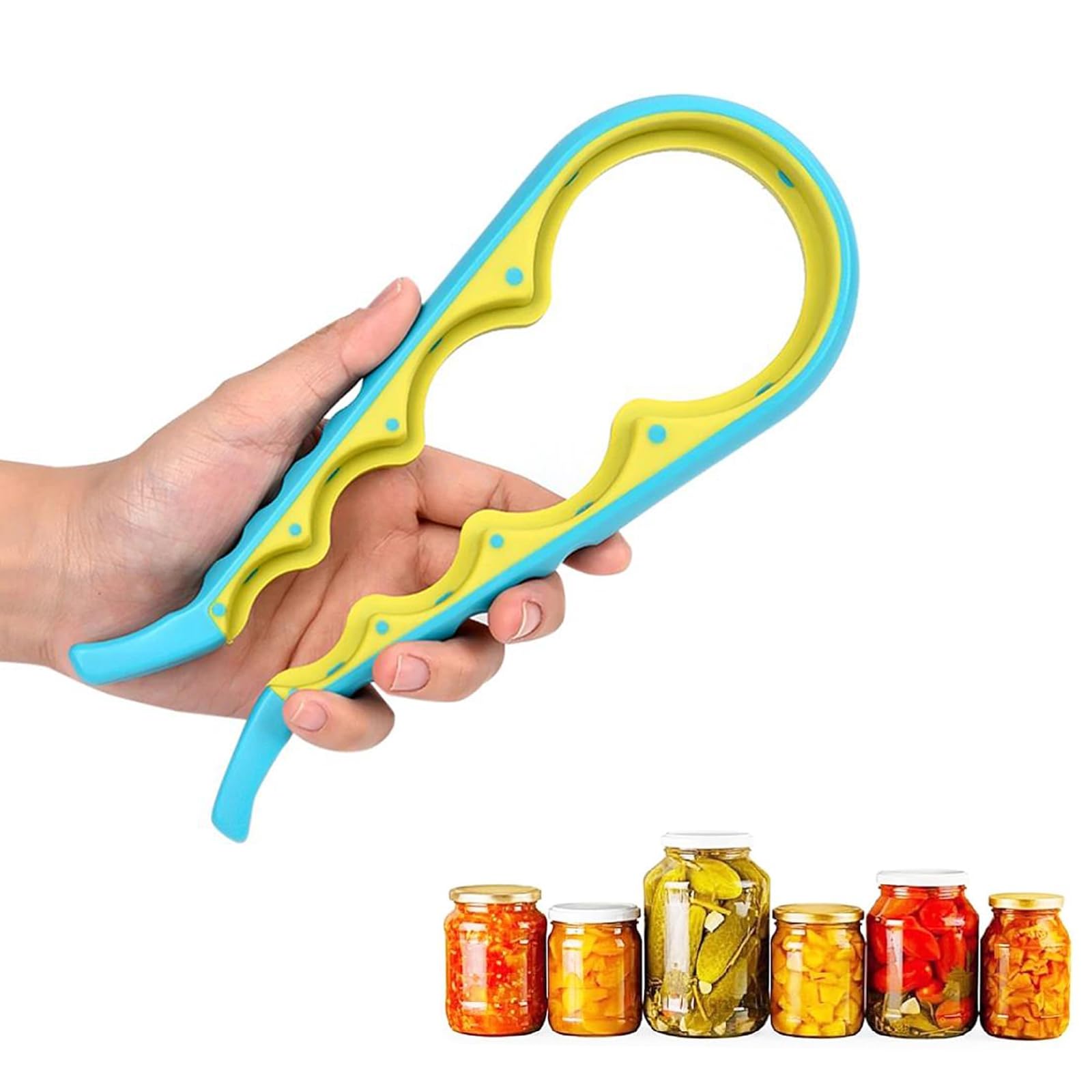 Apribarattoli Multifunzione SULIUDAJI - Apriscatole Manuale Per Lattine E Bottiglie, Design Antiscivolo, Arancione/Grigio - Foto 6