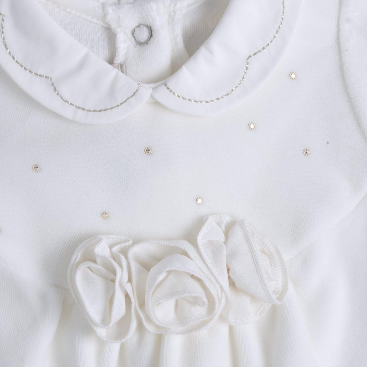 Chicco, Tutina in ciniglia con colletto baby per neonata, Bianco