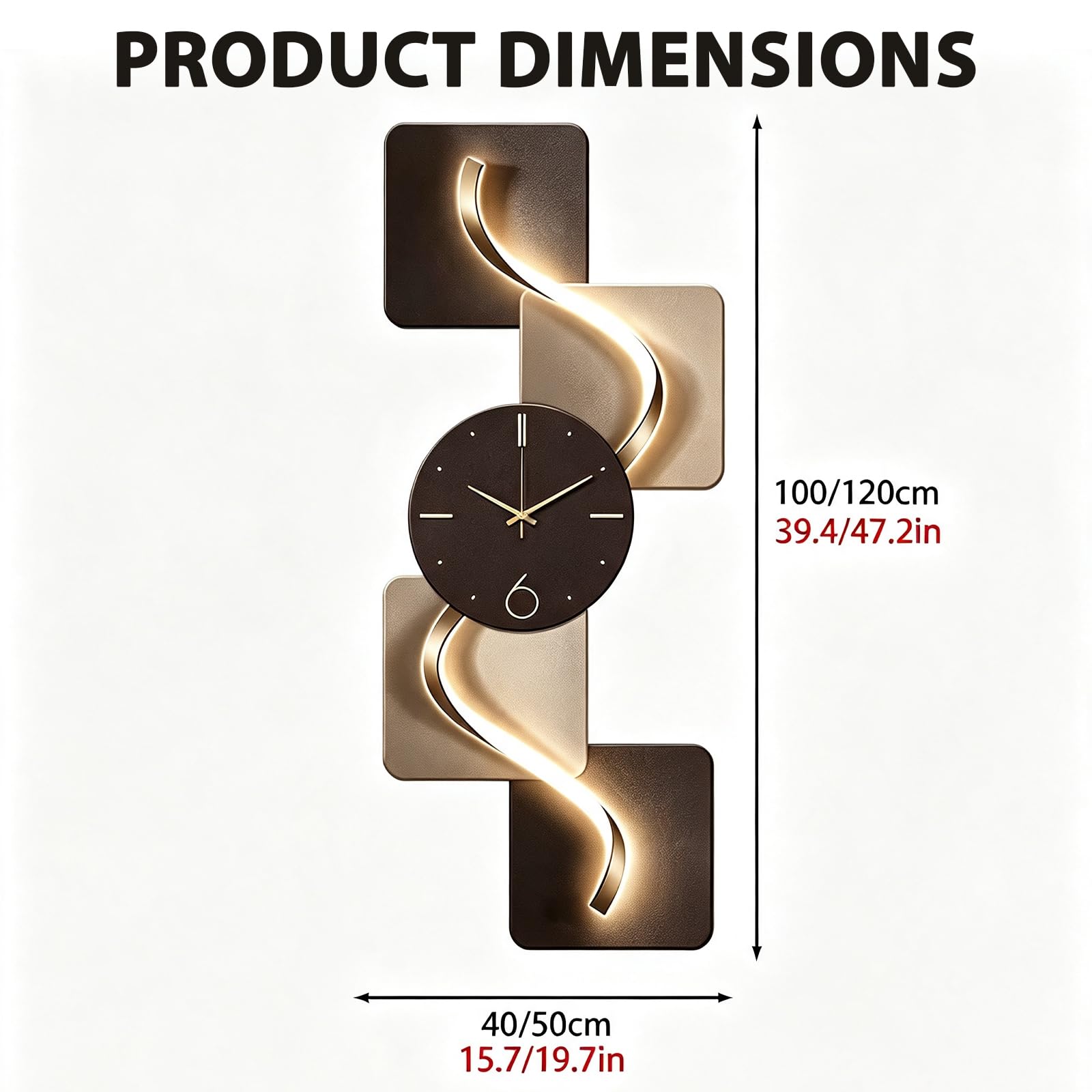 Orologio da parete geometrico astratto 3D moderno per soggiorno | Grande orologio da parete decorativo con movimento silenzioso, design elegante, ideale per camera, studio e hotel