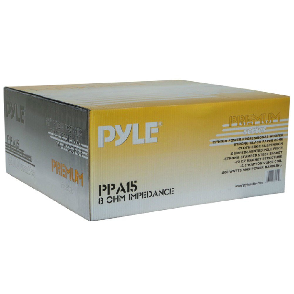 Pyle PPA15 dyfuzor głośności, 38,00 cm, 380 mm, 15", 400 watt rms 800 watt max z impendancją 8 omów, na imprezy w domu, dyskoteki, 1 sztuka