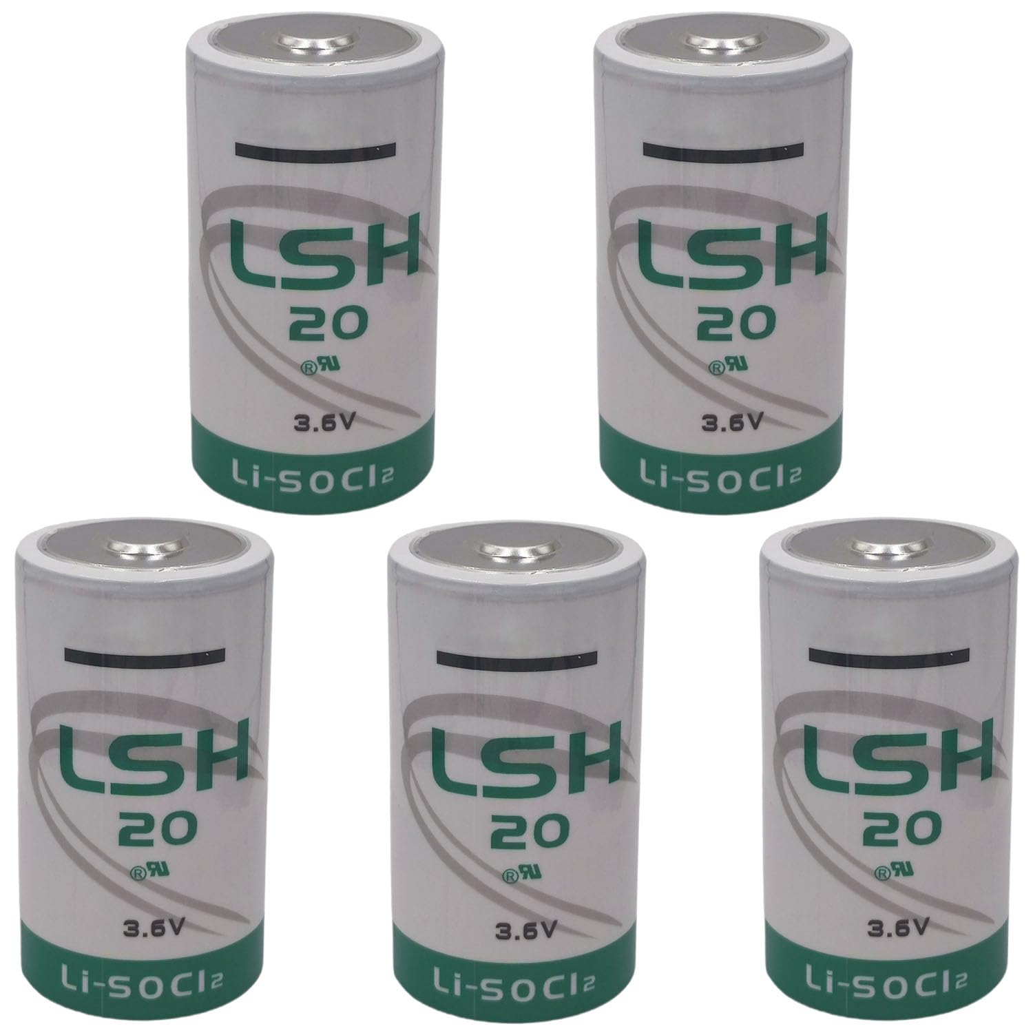 LINHUPAK (5 Pack) LSH20 3.6V D 13000 mAh Lithium Thionyl Chloride Battery for Alarm Systems GPS Systems Battery Non-Rechargeable