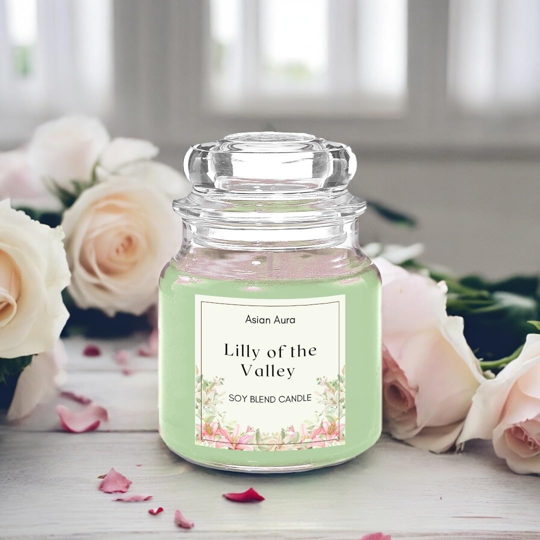 Asian Aura Lily of The Valley Highly Fragranced Scented Jar Candle - Approx. 70gms Wax (Pack of 1) - Embrace Serenity with Exquisite Floral Aromas-picture-21