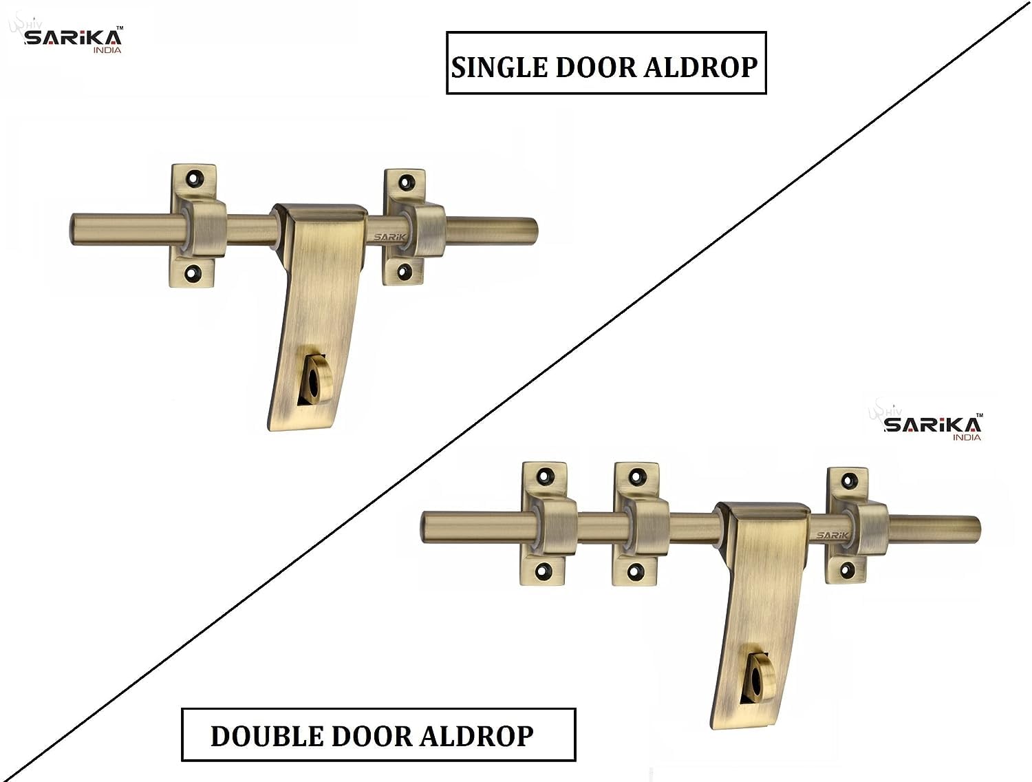 12" Zinc Aldrop | Fancy Lever Aldrop for Door Fitting Kit, Door Accessories | Antique Glossy | Only for Double Door | Altis — Amazon image 3